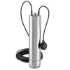 Schlanke Lowara Tiefbrunnenpumpe aus Edelstahl mit Netzkabel für tiefe Förderhöhen